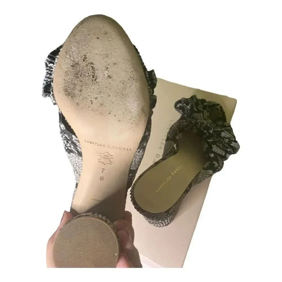 Loeffler Randall Penny Pleated Bow Heel Snakeskin Print - Picture 6 of 8